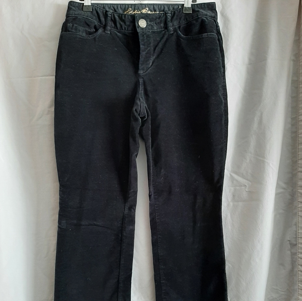 Black, boot cut, velvet feel